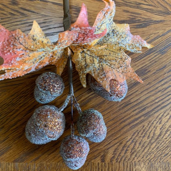 VTG 5 PCs BEADED/JEWELED/GOLD ARTIFICIAL FRUIT - Picture 4 of 5